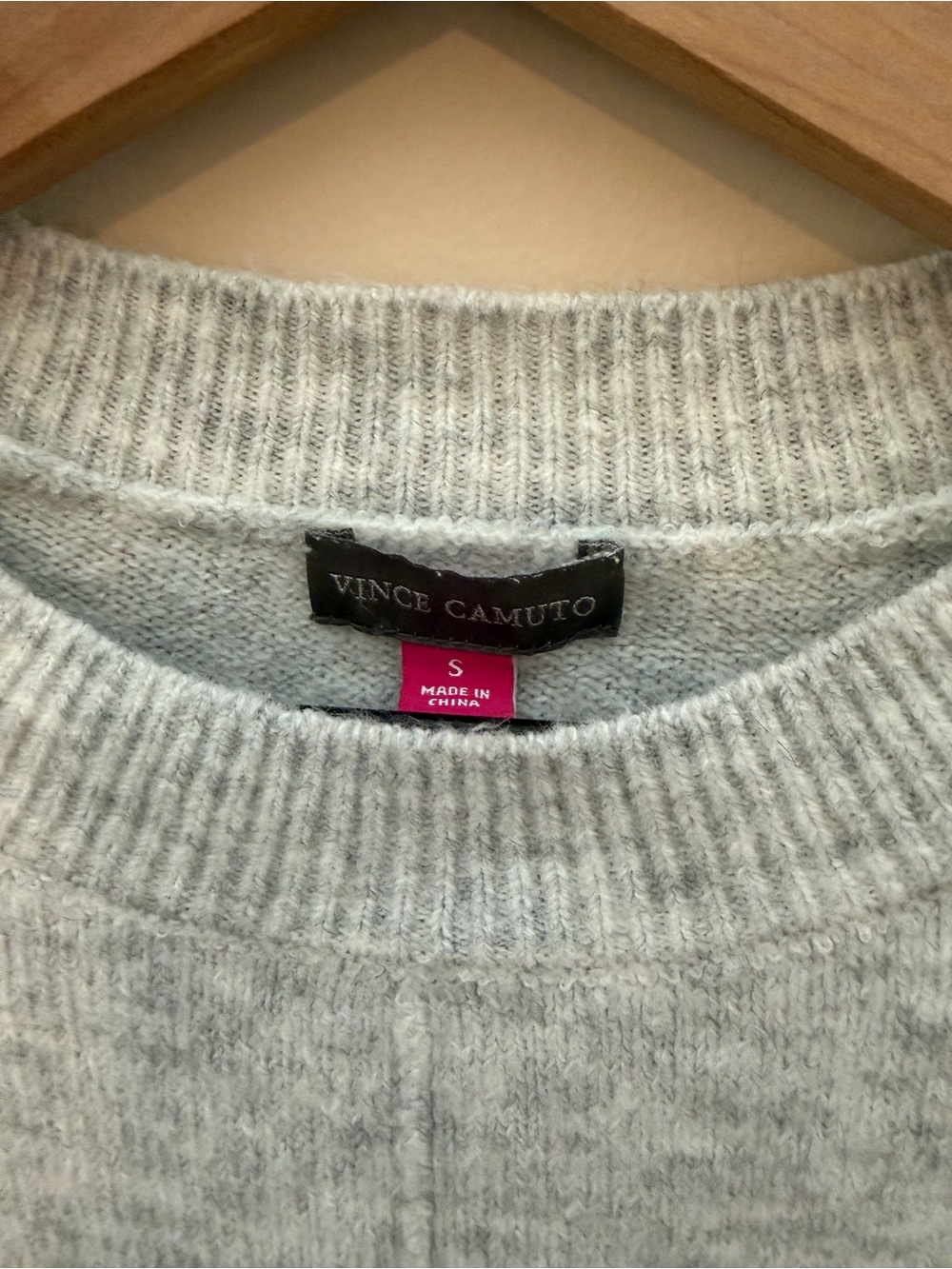 Vince Camuto Heather Light Gray Crewneck Sweater